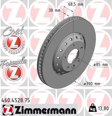 Гальмівний диск ZIMMERMANN 460452875 - zapix