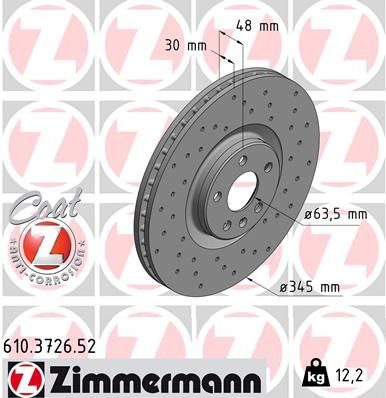 Гальмівний диск ZIMMERMANN 610372652 - zapix