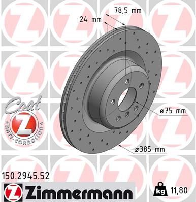 Гальмівний диск ZIMMERMANN 150294552 - zapix