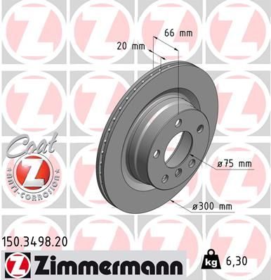 Гальмівний диск ZIMMERMANN 150349820 - zapix