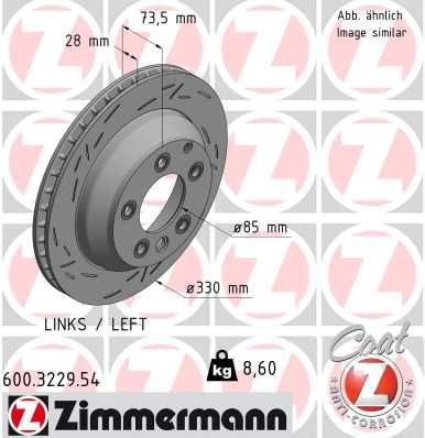 Гальмівний диск ZIMMERMANN 600322954 - zapix