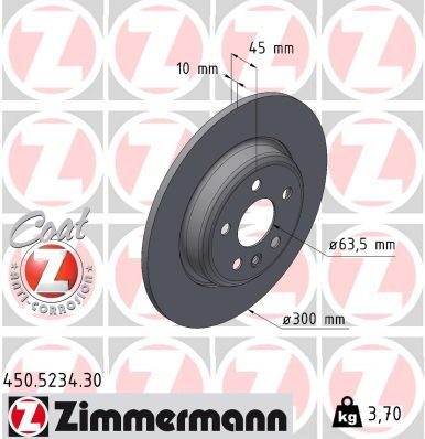 Гальмівний диск ZIMMERMANN 450523430 - zapix