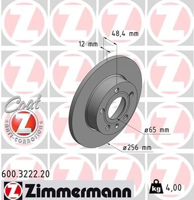 Гальмівний диск ZIMMERMANN 600322220 - zapix