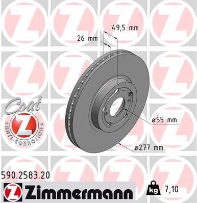Гальмівний диск ZIMMERMANN 590258320 - zapix