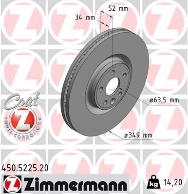 Гальмівний диск ZIMMERMANN 450522520 - zapix