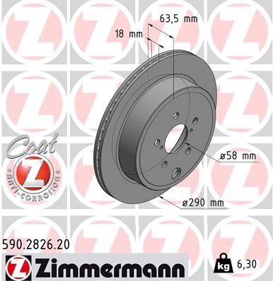 Гальмівний диск ZIMMERMANN 590282620 - zapix