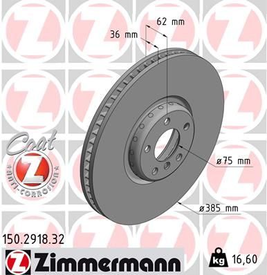 Гальмівний диск ZIMMERMANN 150291832 - zapix