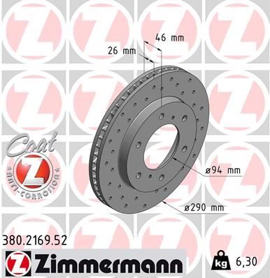 Гальмівний диск ZIMMERMANN 380216952 - zapix
