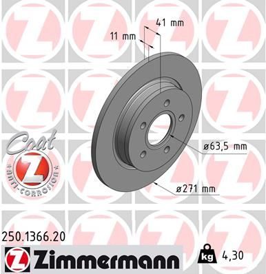 Гальмівний диск ZIMMERMANN 250136620 - zapix