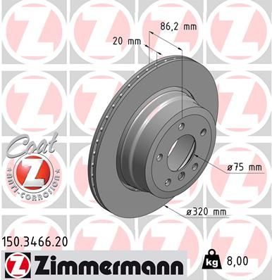 Гальмівний диск ZIMMERMANN 150346620 - zapix