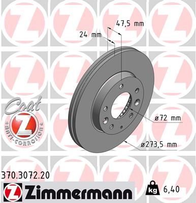 Гальмівний диск ZIMMERMANN 370307220 - zapix