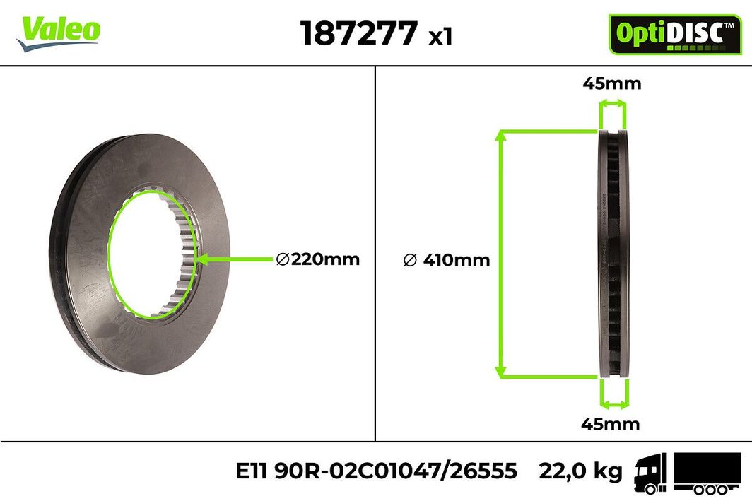 Гальмівний диск VALEO 187277 - zapix
