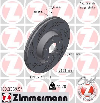 Гальмівний диск ZIMMERMANN 100335954 - zapix