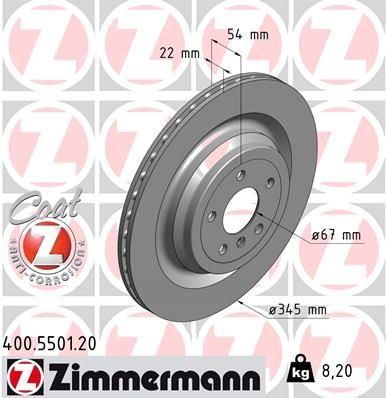 Гальмівний диск ZIMMERMANN 400550120 - zapix