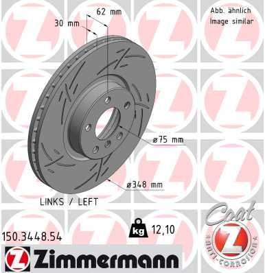 Гальмівний диск ZIMMERMANN 150344854 - zapix