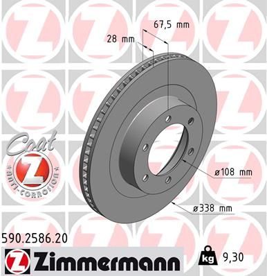 Гальмівний диск ZIMMERMANN 590258620 - zapix