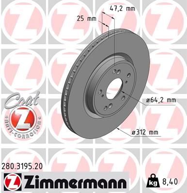 Гальмівний диск ZIMMERMANN 280319520 - zapix