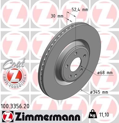 Гальмівний диск ZIMMERMANN 100335620 - zapix