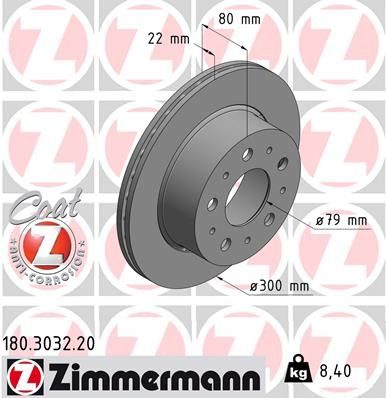 Гальмівний диск ZIMMERMANN 180303220 - zapix