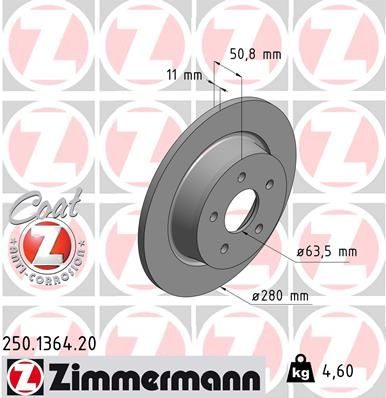 Гальмівний диск ZIMMERMANN 250136420 - zapix