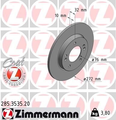 Гальмівний диск ZIMMERMANN 285353520 - zapix