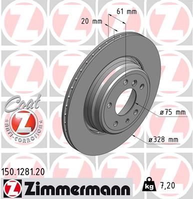 Гальмівний диск ZIMMERMANN 150128120 - zapix