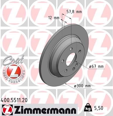 Гальмівний диск ZIMMERMANN 400551120 - zapix