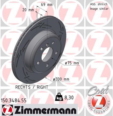 Гальмівний диск ZIMMERMANN 150348455 - zapix
