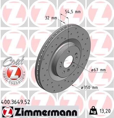 Гальмівний диск ZIMMERMANN 400364952 - zapix