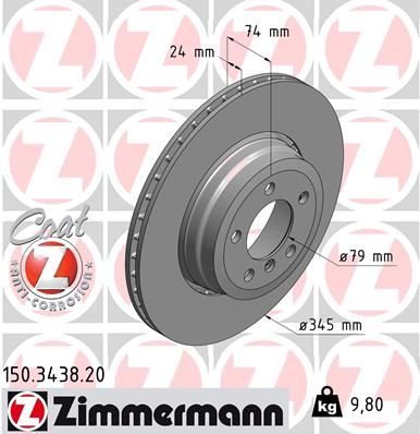 Гальмівний диск ZIMMERMANN 150343820 - zapix