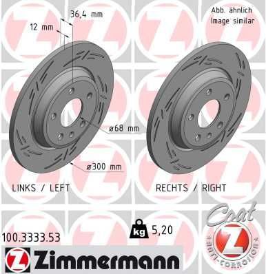 Гальмівний диск ZIMMERMANN 100333353 - zapix
