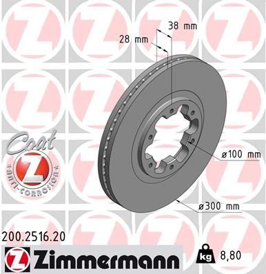 Гальмівний диск ZIMMERMANN 200251620 - zapix