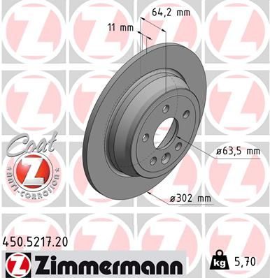 Гальмівний диск ZIMMERMANN 450521720 - zapix
