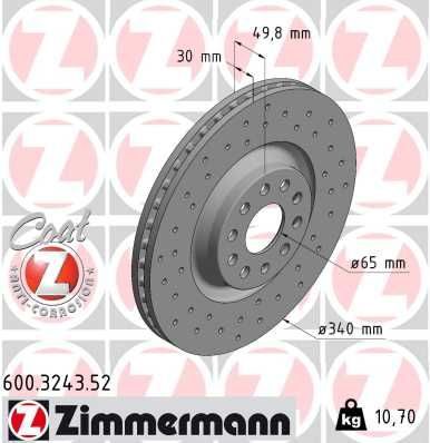 Гальмівний диск ZIMMERMANN 600324352 - zapix