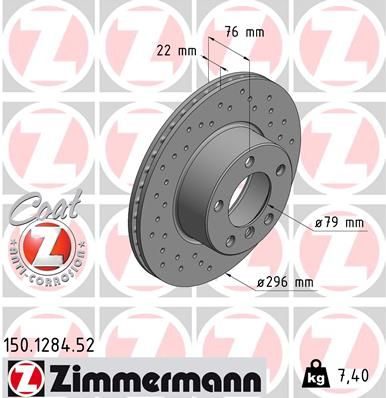 Гальмівний диск ZIMMERMANN 150128452 - zapix