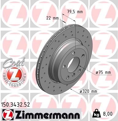 Гальмівний диск ZIMMERMANN 150343252 - zapix
