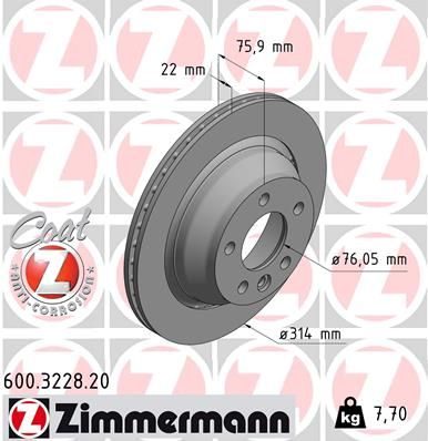 Гальмівний диск ZIMMERMANN 600322820 - zapix