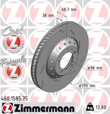 Гальмівний диск ZIMMERMANN 460158575 - zapix