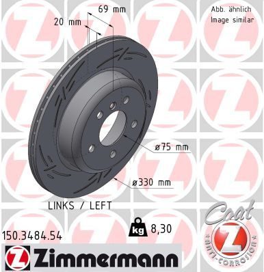 Гальмівний диск ZIMMERMANN 150348454 - zapix