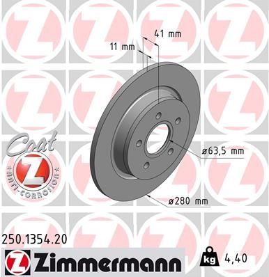 Гальмівний диск ZIMMERMANN 250135420 - zapix