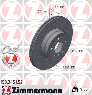 Гальмівний диск ZIMMERMANN 150345152 - zapix