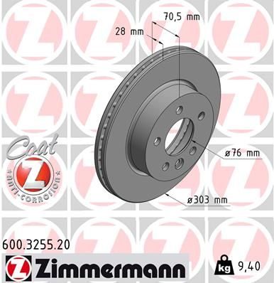 Гальмівний диск ZIMMERMANN 600325520 - zapix