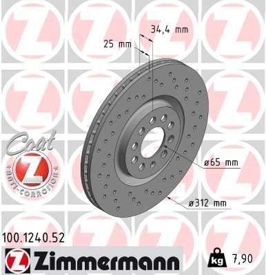 Гальмівний диск ZIMMERMANN 100124052 - zapix