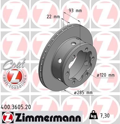 Гальмівний диск ZIMMERMANN 400360520 - zapix