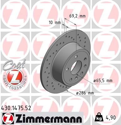 Гальмівний диск ZIMMERMANN 430147552 - zapix