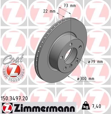 Гальмівний диск ZIMMERMANN 150349720 - zapix