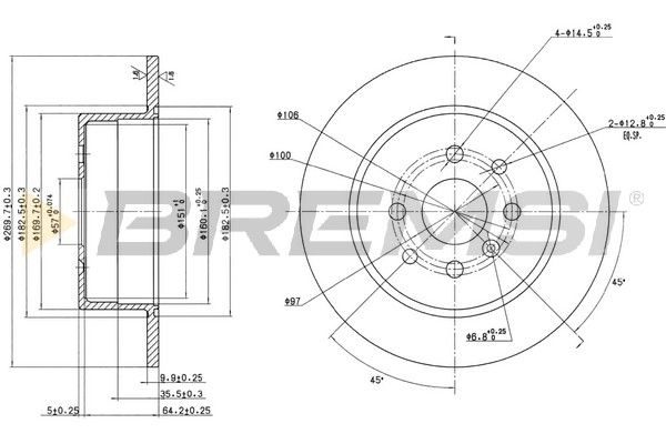 Тормозной диск BREMSI CD6814S