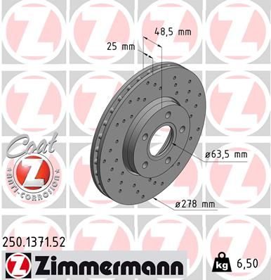 Гальмівний диск ZIMMERMANN 250137152 - zapix