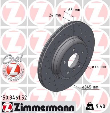 Гальмівний диск ZIMMERMANN 150346152 - zapix