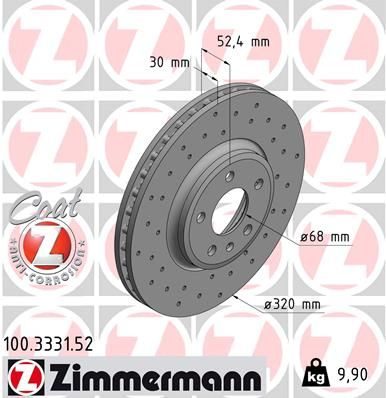 Гальмівний диск ZIMMERMANN 100333152 - zapix